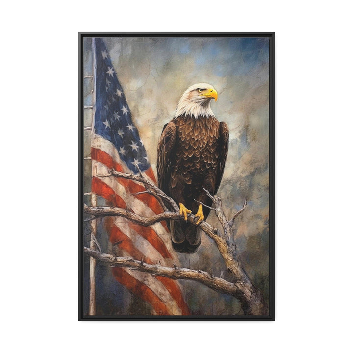 Bald Eagle With American Framed Patriotic Wall Art