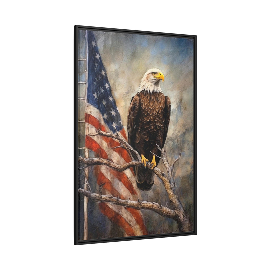 Bald Eagle With American Framed Patriotic Wall Art