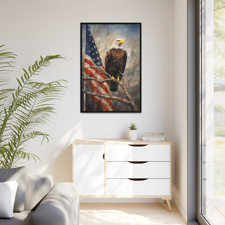 Bald Eagle With American Framed Patriotic Wall Art