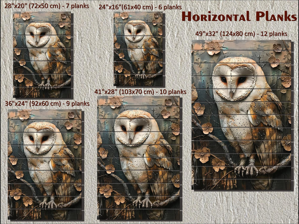 Barn Owl Distressed Wood Wall Art