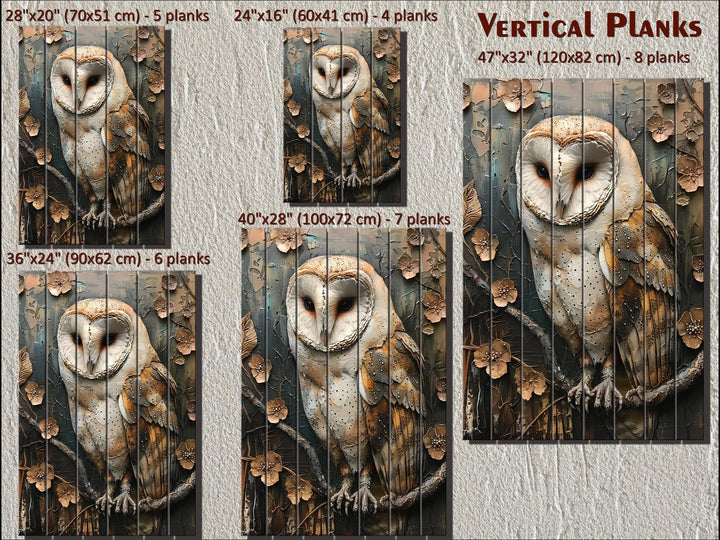 Barn Owl Distressed Wood Wall Art