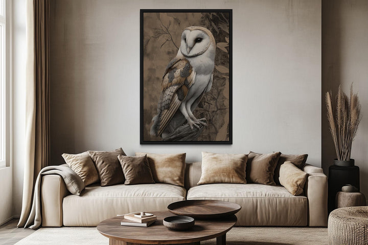 Barn Owl Framed Canvas Wall Art