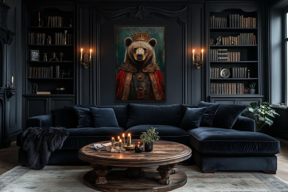 Bear With Crown And Robe Victorian Portrait Wall Art