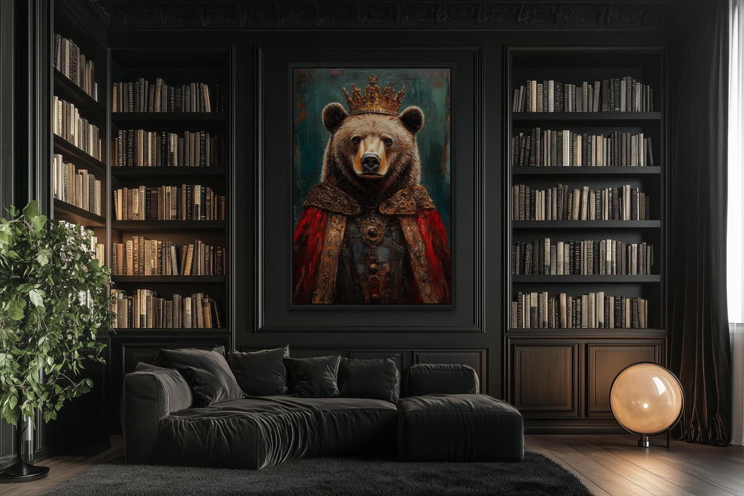 Bear With Crown And Robe Victorian Portrait Wall Art