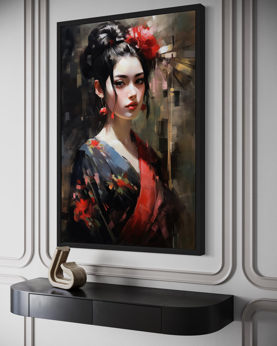 Beautiful Geisha Framed Canvas Wall Art