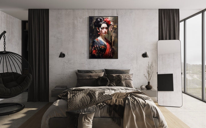 Beautiful Geisha Framed Canvas Wall Art