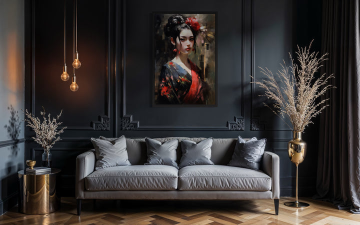 Beautiful Geisha Framed Canvas Wall Art