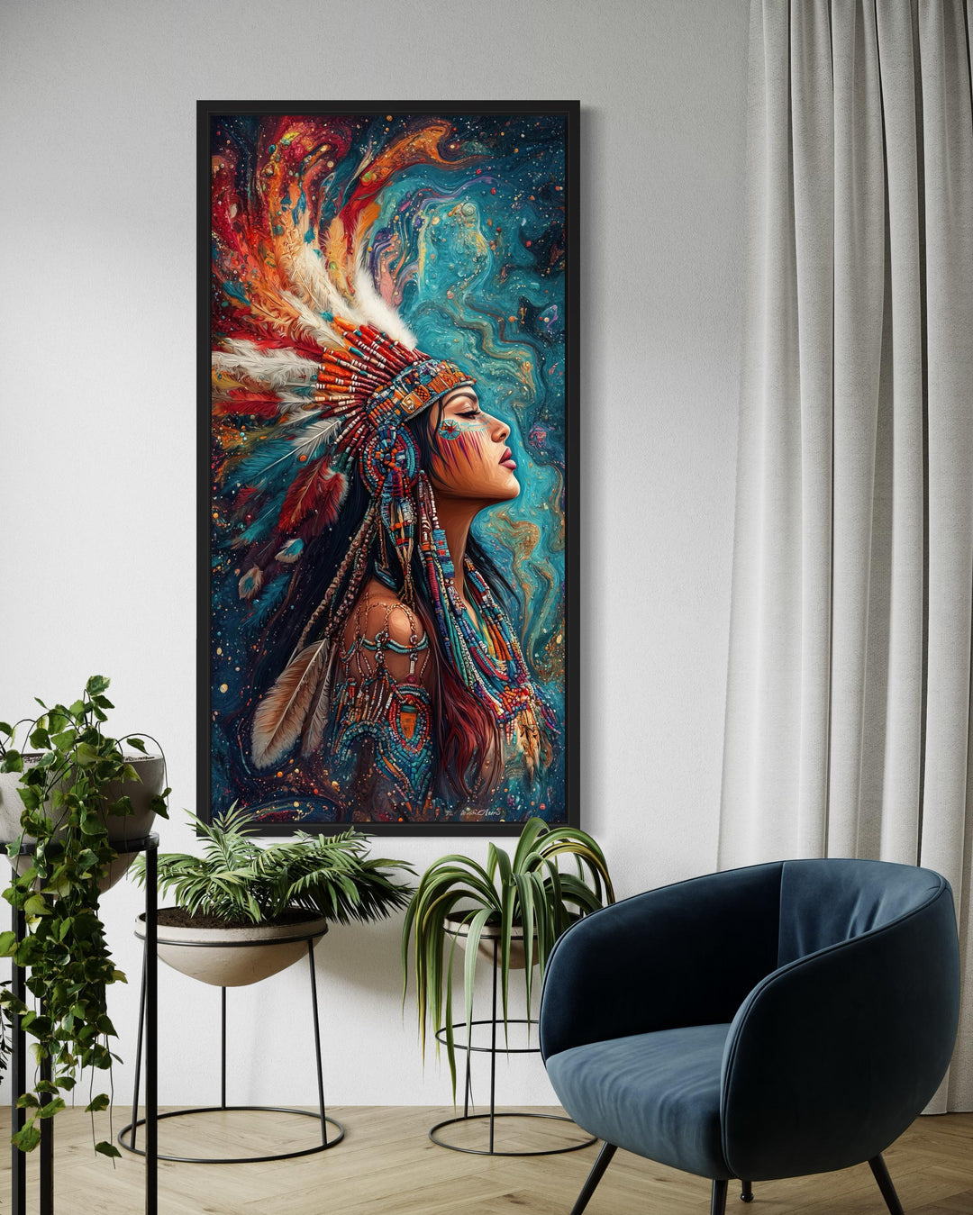 Beautiful Indigenous Woman Native American Wall Art