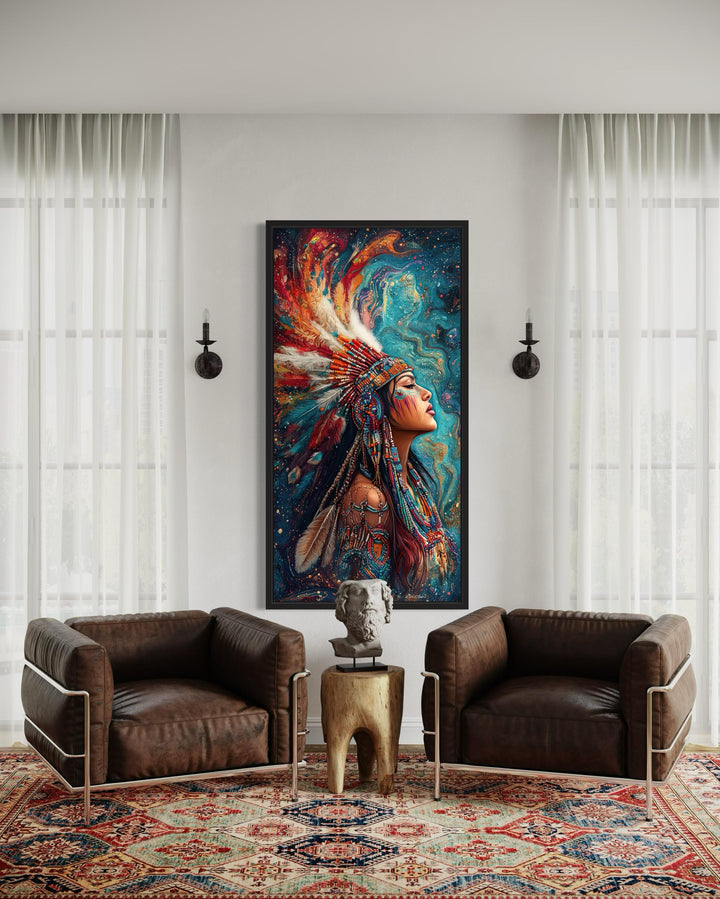 Beautiful Indigenous Woman Native American Wall Art