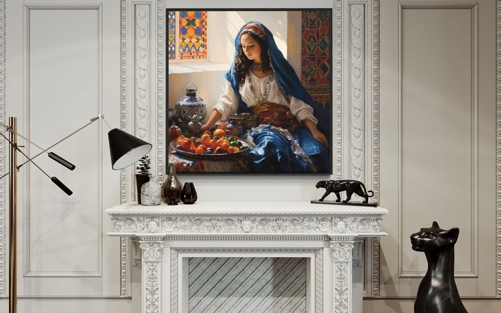 Beautiful Moroccan Woman With Fruit Near Window Kitchen Wall Art