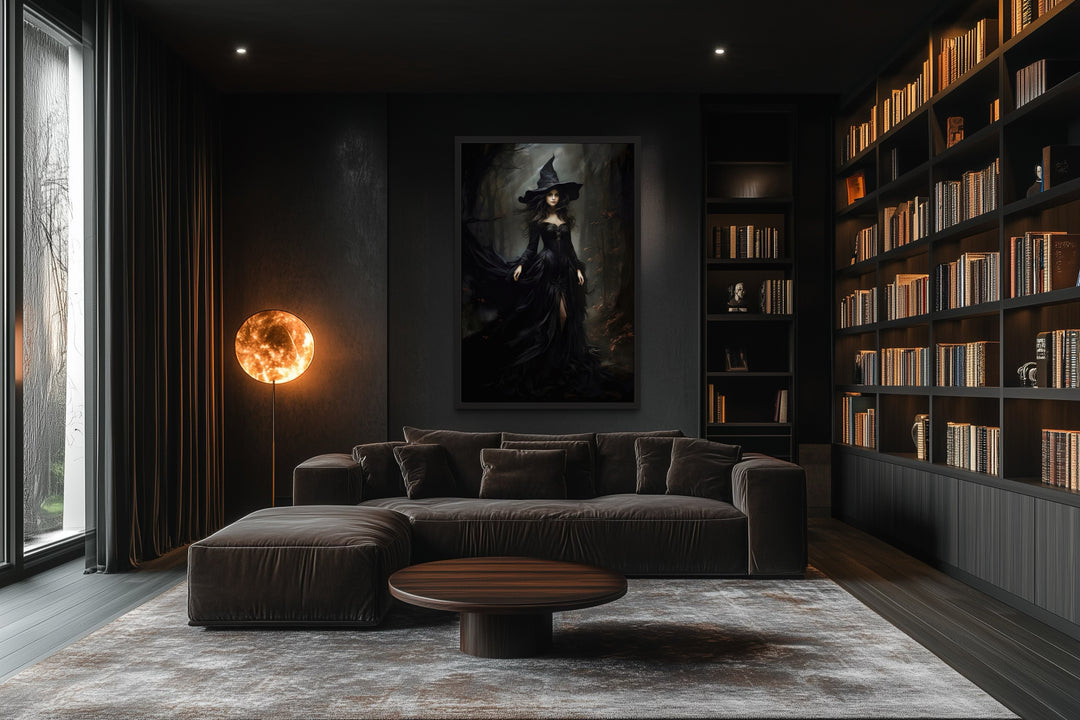 Beautiful Witch In Dark Forest Gothic Wall Decor