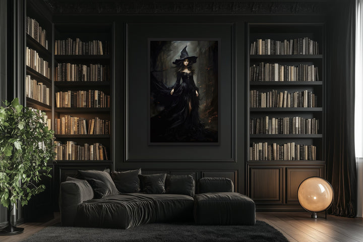 Beautiful Witch In Dark Forest Gothic Wall Decor