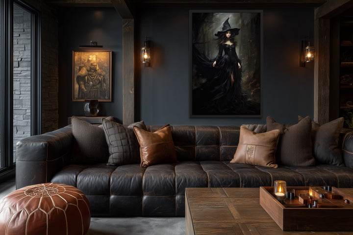 Beautiful Witch In Dark Forest Gothic Wall Decor