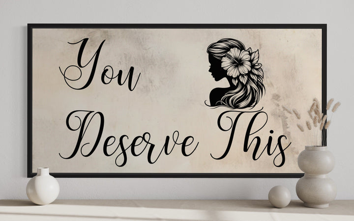 Beauty Salon Wall Art – Framed Canvas With Motivational Salon Sign | Elegant Spa Decor