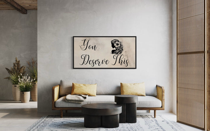 Beauty Salon Wall Art – Framed Canvas With Motivational Salon Sign | Elegant Spa Decor