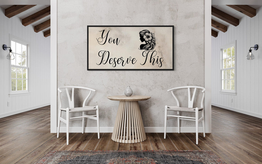 Beauty Salon Wall Art – Framed Canvas With Motivational Salon Sign | Elegant Spa Decor