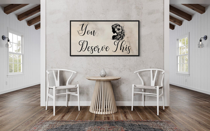Beauty Salon Wall Art – Framed Canvas With Motivational Salon Sign | Elegant Spa Decor
