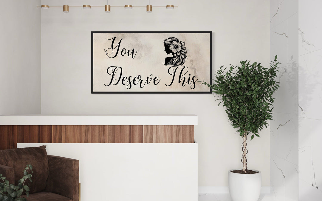 Beauty Salon Wall Art – Framed Canvas With Motivational Salon Sign | Elegant Spa Decor