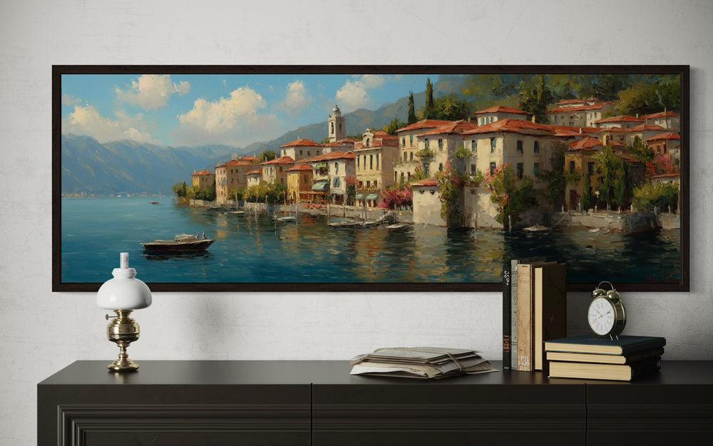 Bellagio Lake Como Framed Canvas Wall Art