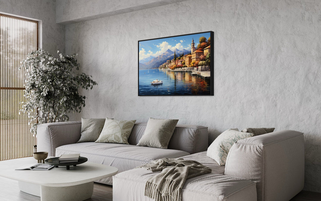 Bellagio Lake Como Landscape Framed Canvas Wall Art