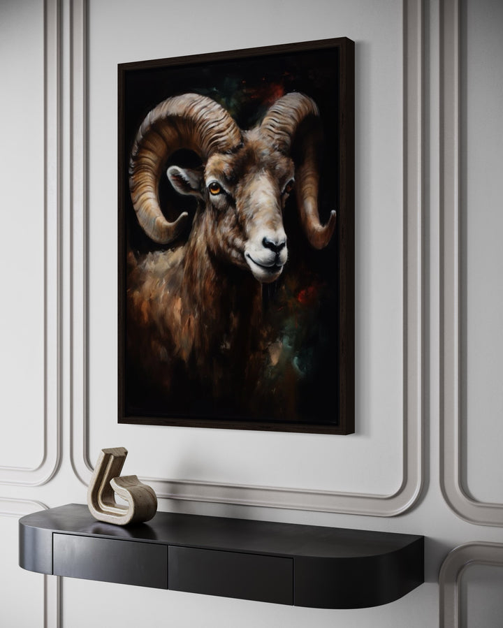 Bighorn Ram Framed Canvas Wall Art