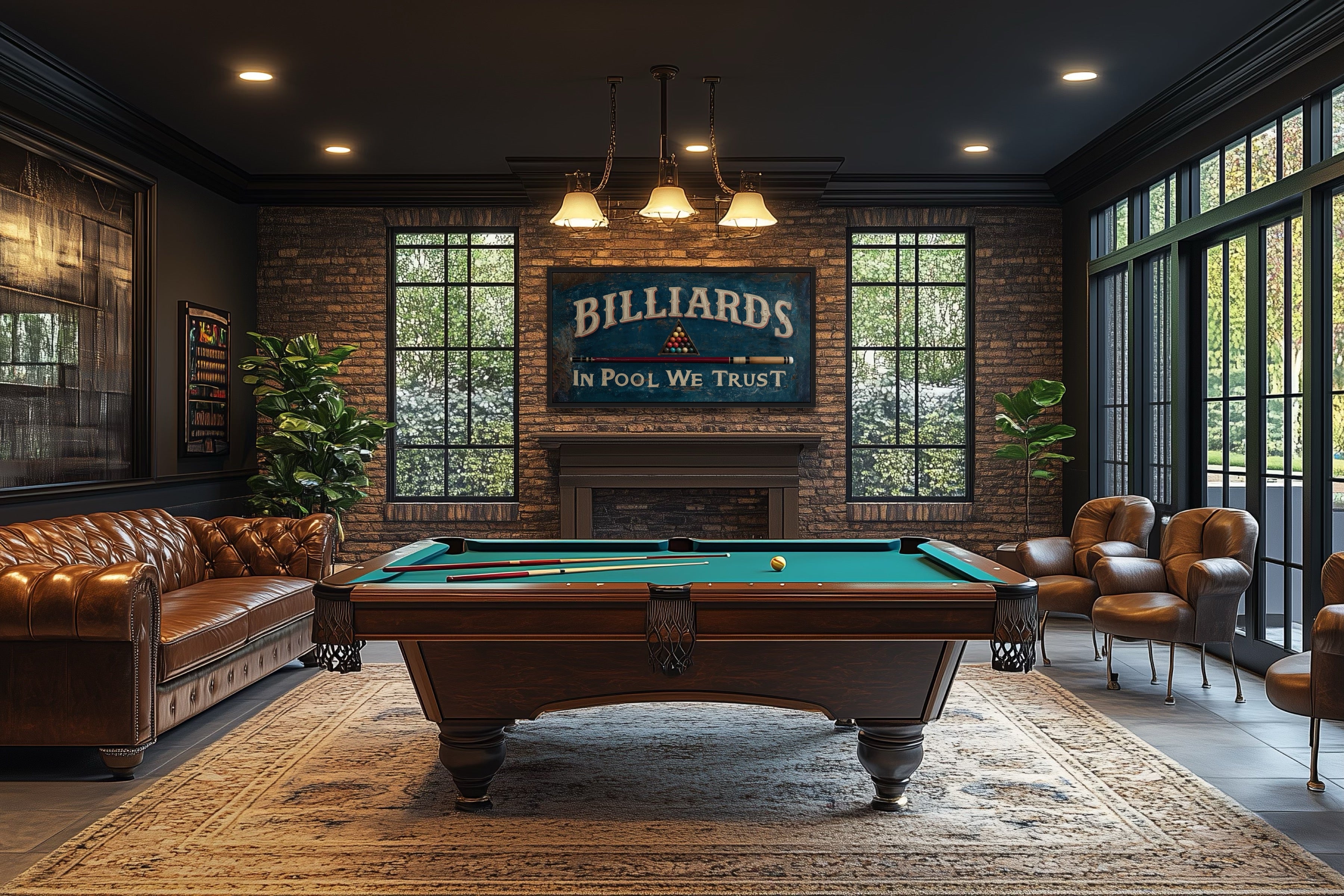 Billiards Room Decor: In Pool We Trust Vintage Canvas Art – Wall