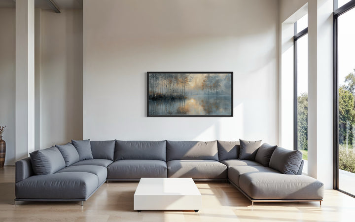 Birch Trees Wall Art – Silver Gold Forest Landscape Canvas for Modern Minimalist Rooms