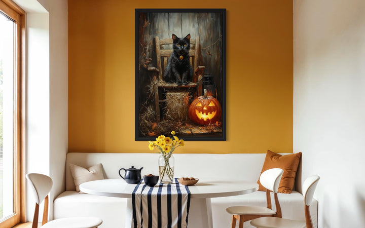 Black Cat and Jack O’Lantern Halloween Wall Art