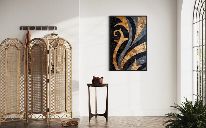 Black Gold Art Nouveau Luxury Living Room Framed Canvas Wall Art