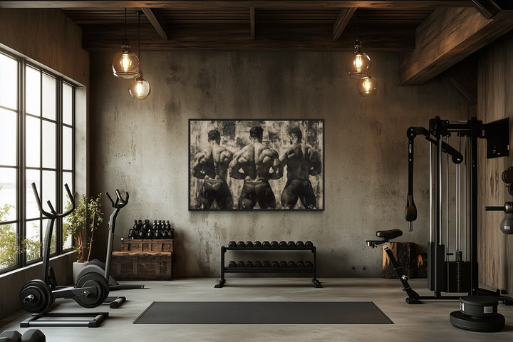 Black and White Bodybuilding Motivational Gym Wall Art