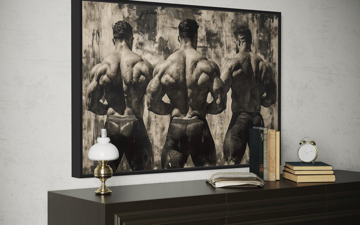 Black and White Bodybuilding Motivational Gym Wall Art