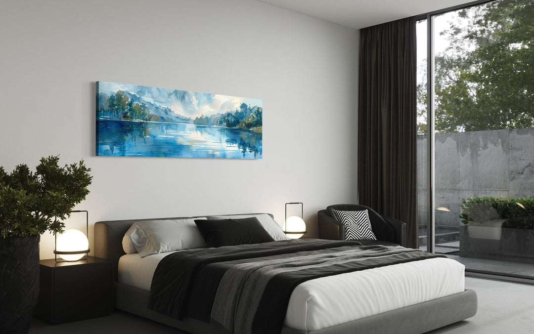 Blue Lake Landscape Horizontal Above Bed Wall Art