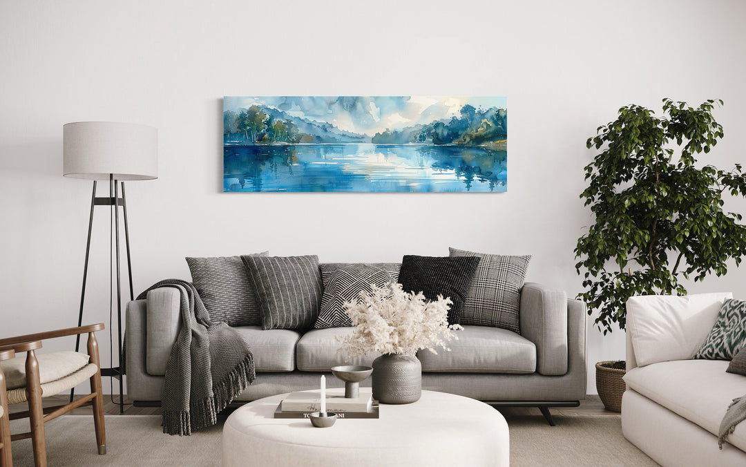 Blue Lake Landscape Horizontal Above Bed Wall Art