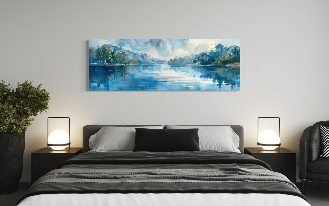 Blue Lake Landscape Horizontal Above Bed Wall Art