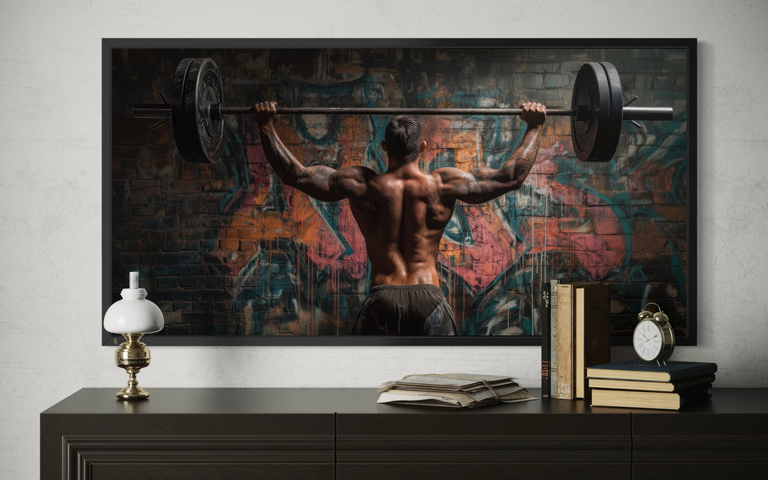 Bodybuilder Wall Art – Urban Gym Decoration | Fitness Canvas Print For Home Gym