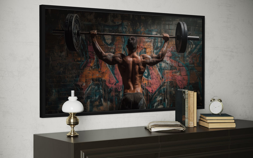 Bodybuilder Wall Art – Urban Gym Decoration | Fitness Canvas Print For Home Gym