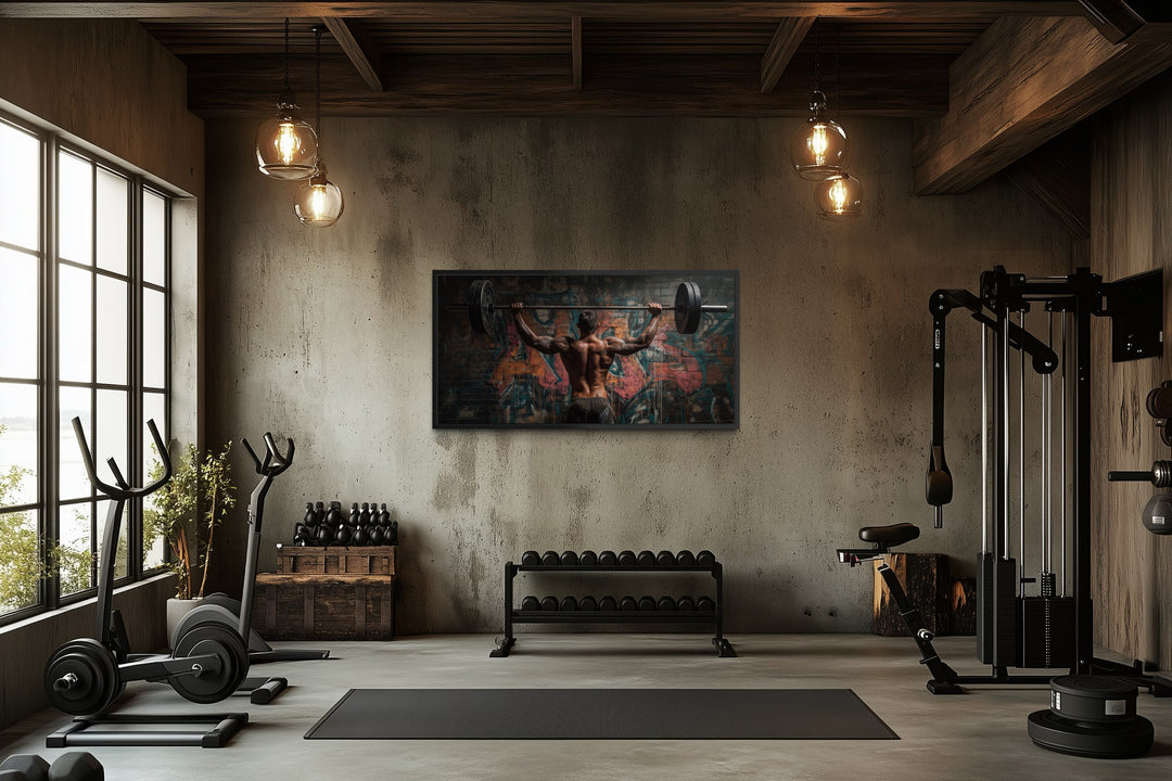 Bodybuilder Wall Art – Urban Gym Decoration | Fitness Canvas Print For Home Gym