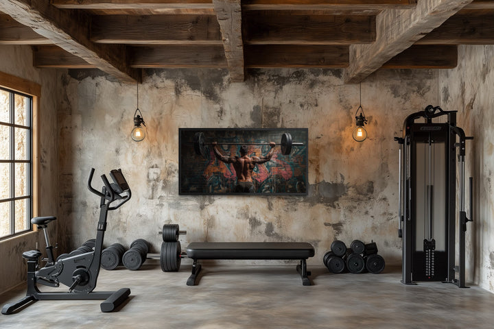Bodybuilder Wall Art – Urban Gym Decoration | Fitness Canvas Print For Home Gym