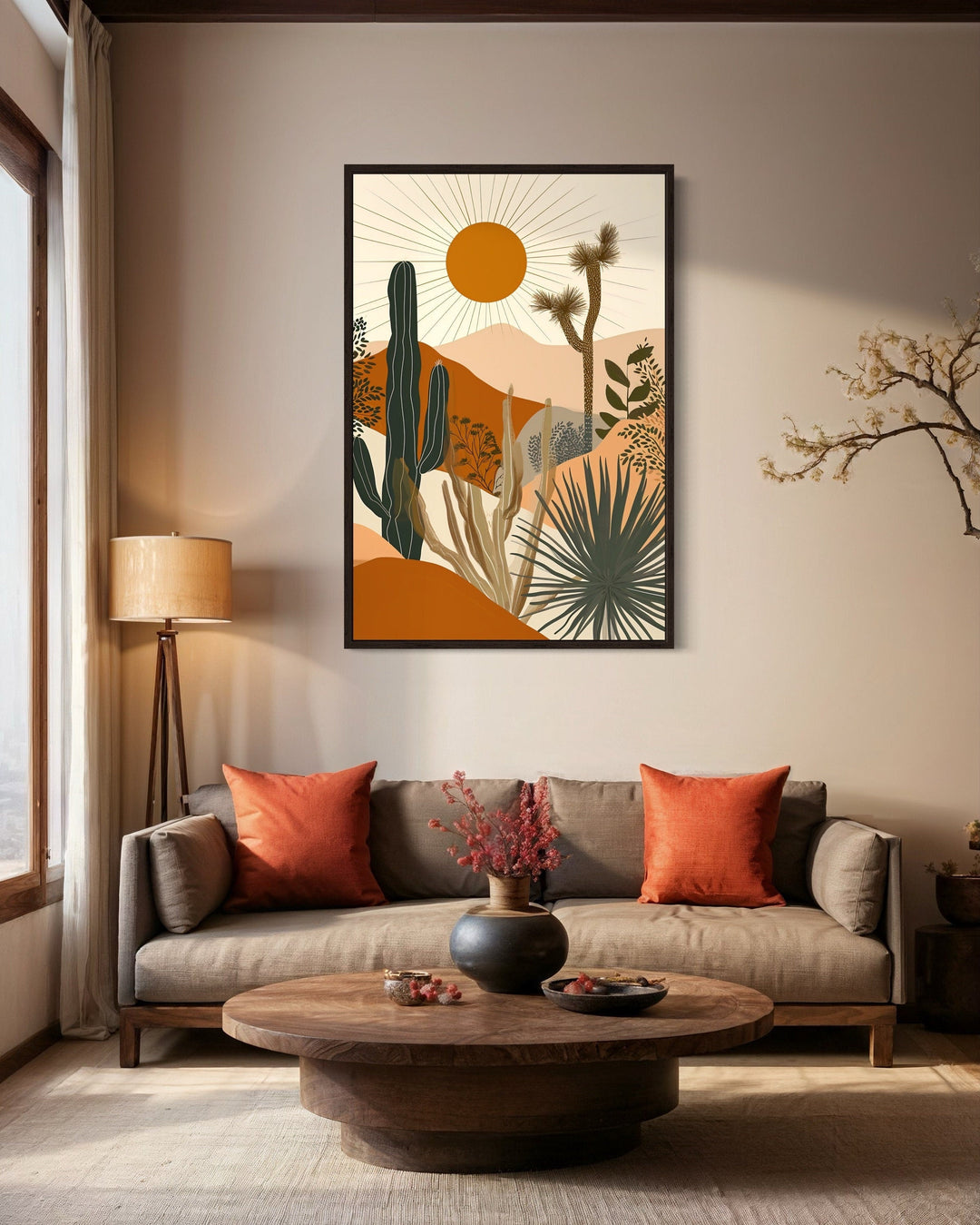 boho saguaro cactus wall art