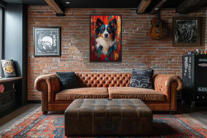 Border Collie Pop Art Colorful Portrait Wall Art