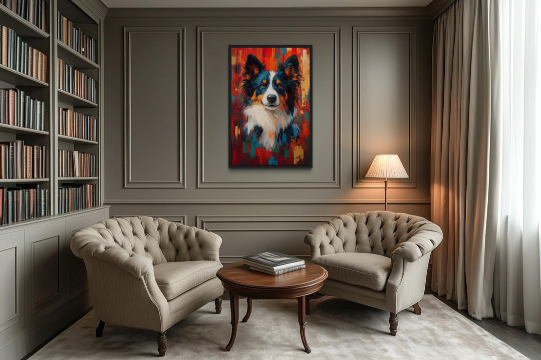 Border Collie Pop Art Colorful Portrait Wall Art