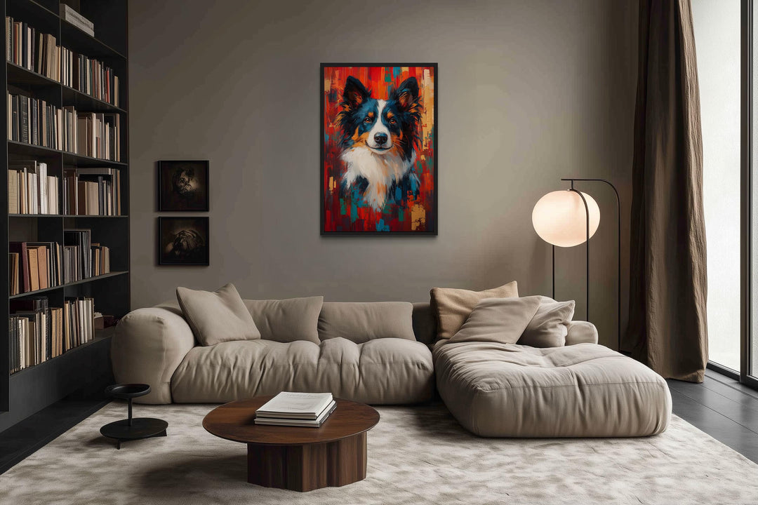 Border Collie Pop Art Colorful Portrait Wall Art