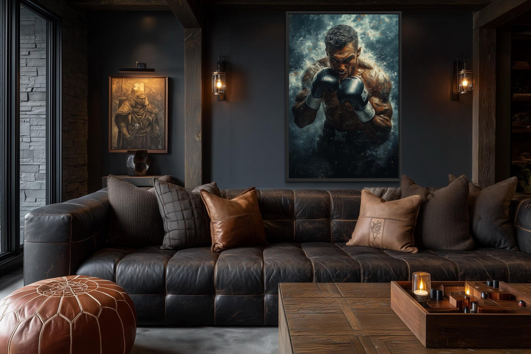 Boxer Wall Art Print – Motivational Gym Decor | Masculine Fitness Art | Decor For Men