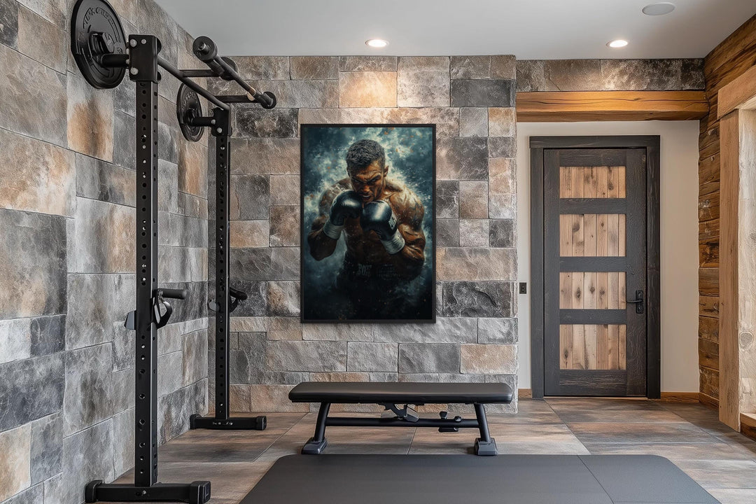 Boxer Wall Art Print – Motivational Gym Decor | Masculine Fitness Art | Decor For Men