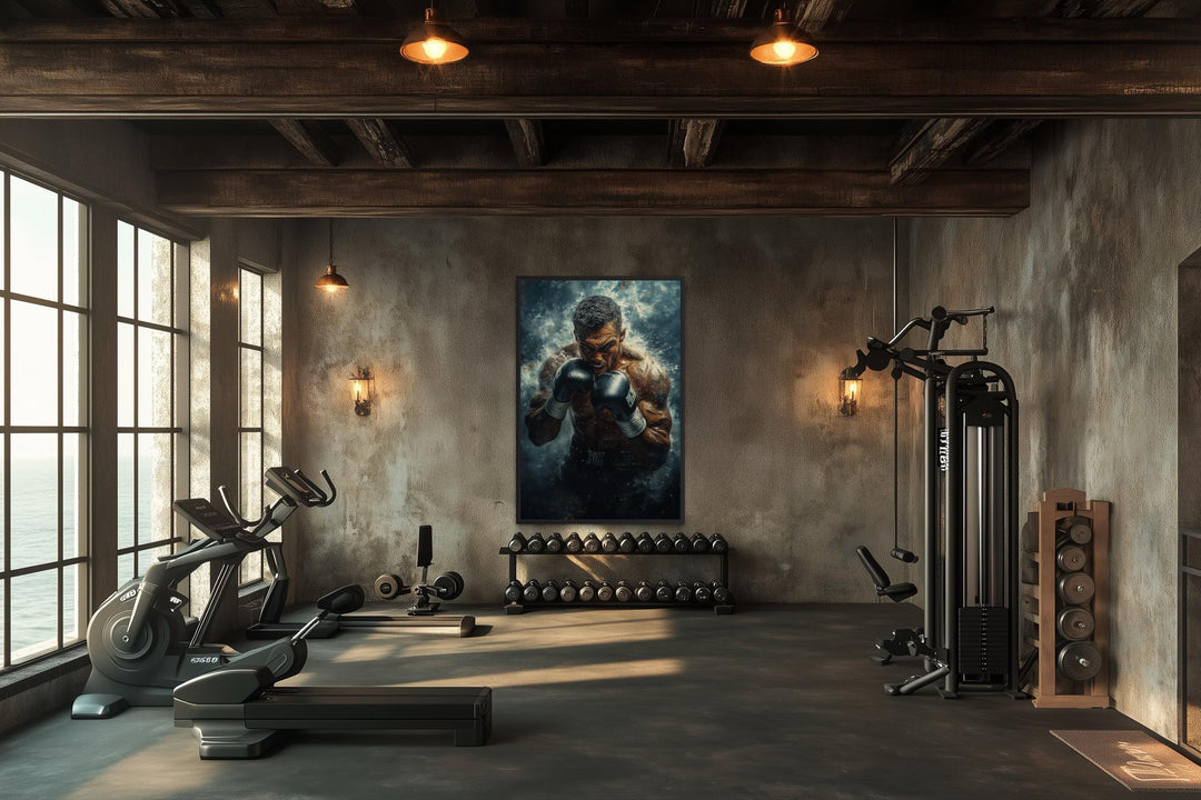 Boxer Wall Art Print – Motivational Gym Decor | Masculine Fitness Art | Decor For Men