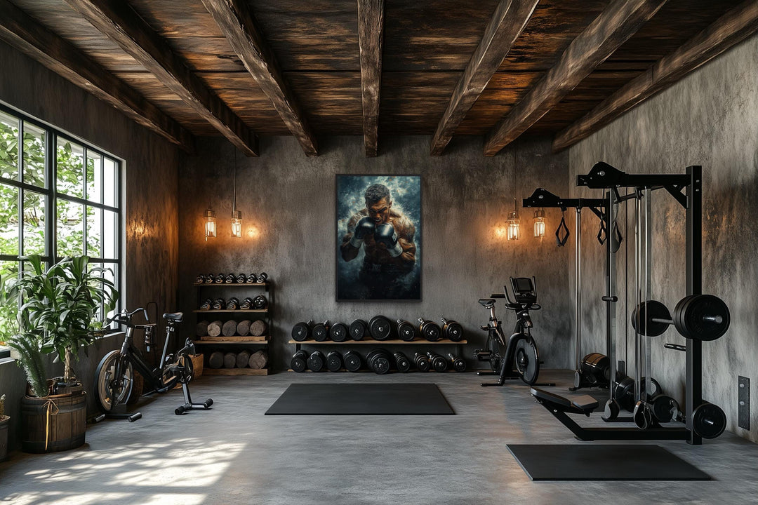 Boxer Wall Art Print – Motivational Gym Decor | Masculine Fitness Art | Decor For Men