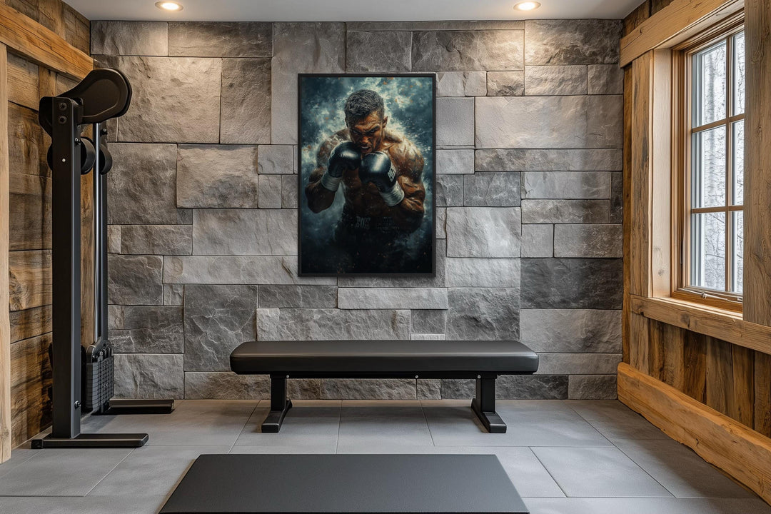 Boxer Wall Art Print – Motivational Gym Decor | Masculine Fitness Art | Decor For Men