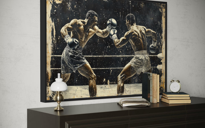 Boxing Gloves Graffiti Painting Boxing Framed Canvas Wall Art