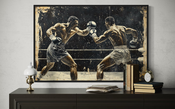 Boxing Gloves Graffiti Painting Boxing Framed Canvas Wall Art