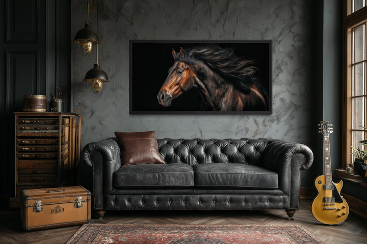 Brown Horse Extra Large Framed Canvas Wall Art
